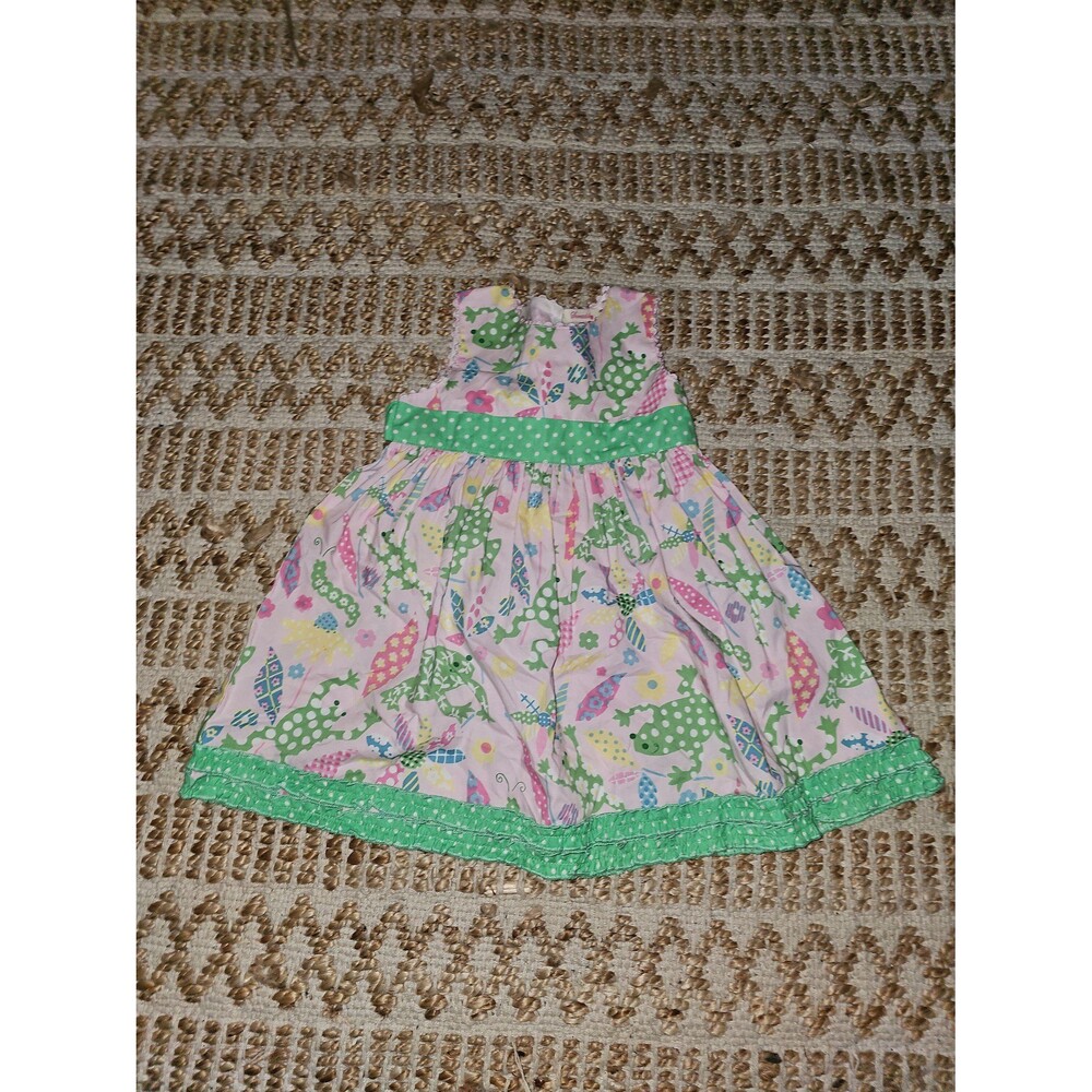 Sweetdil Floral + Frog Print Dress 2T